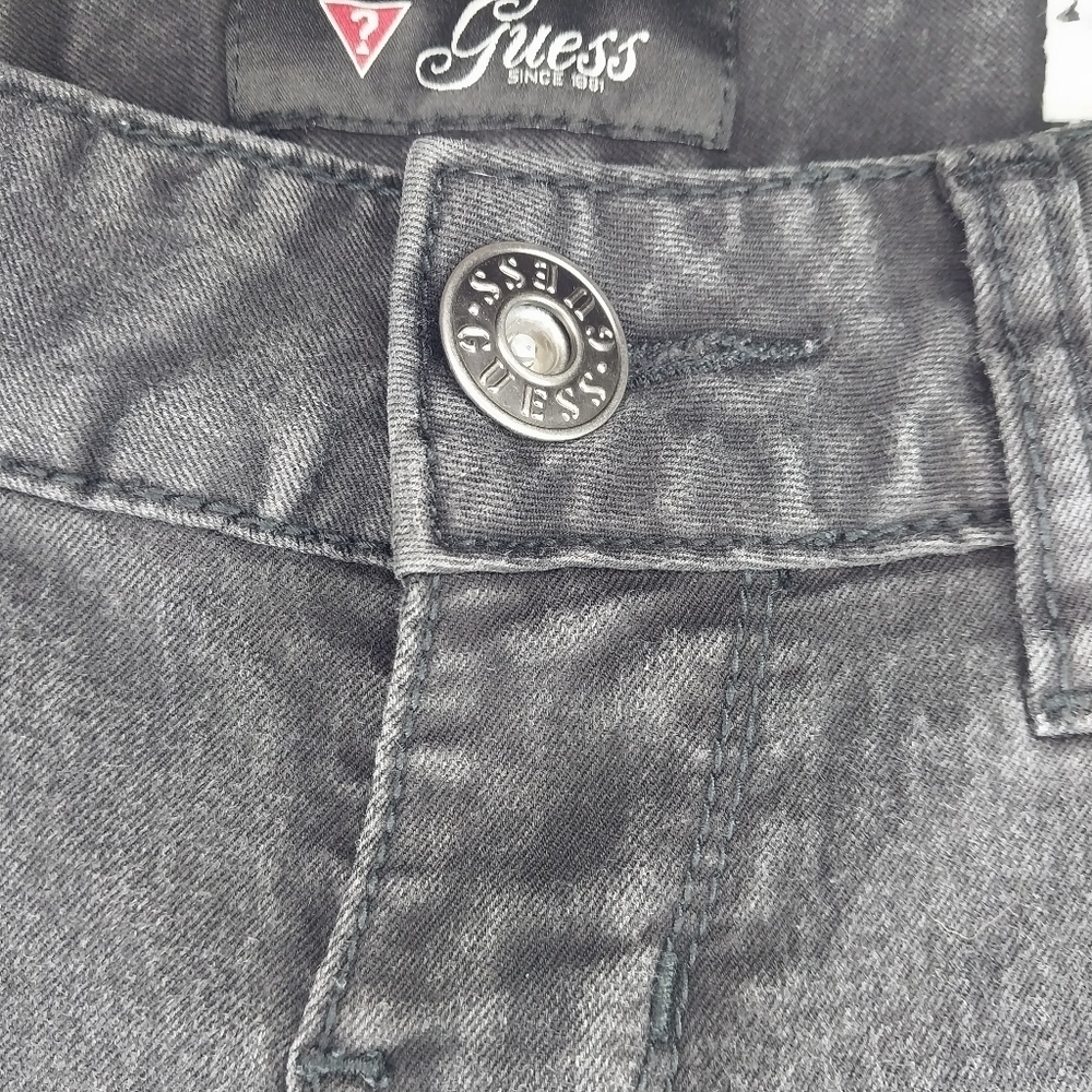 Guess Medium Rise Sarah Fit Faded Black Skinny Jeans - Picture 8 of 15